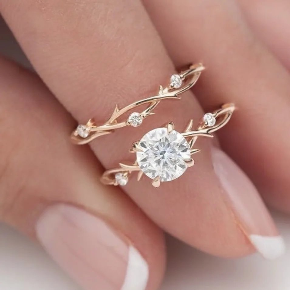 Elegant Branch Diamond Ring