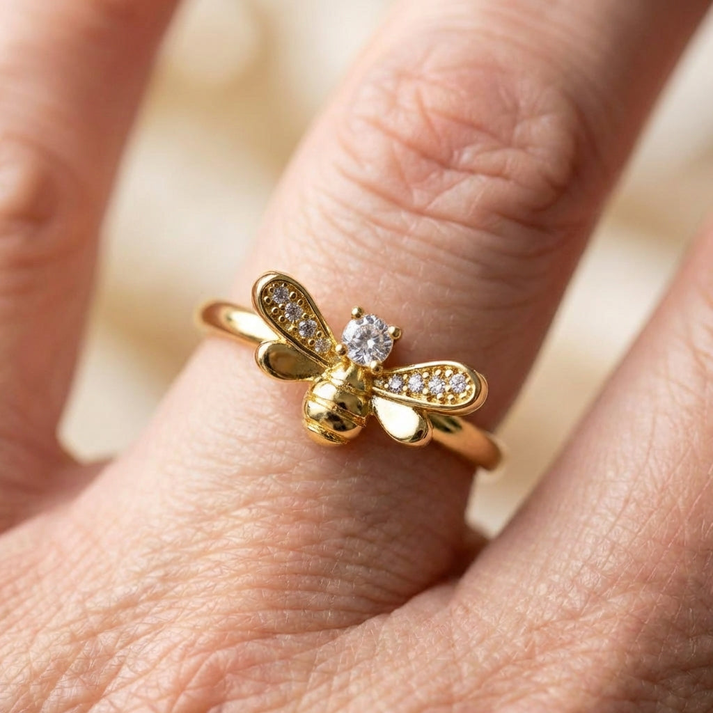 Crystal Bee Ring