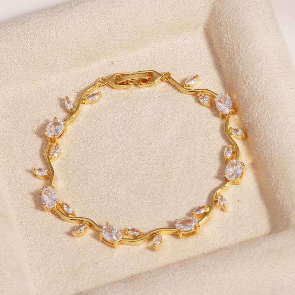 Elegant Crystal Gold Bracelet