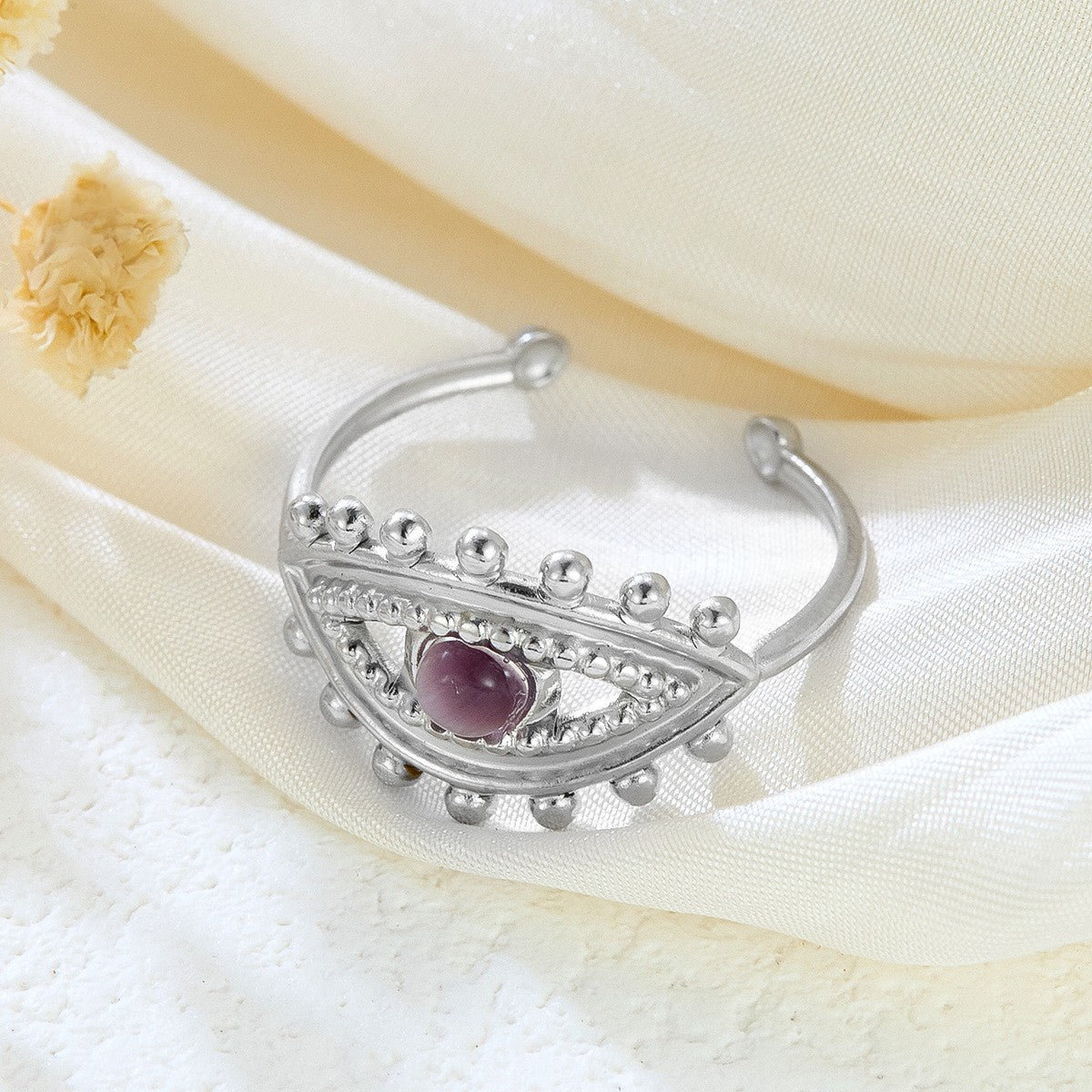 Elegant Garnet Cuff Bracelet