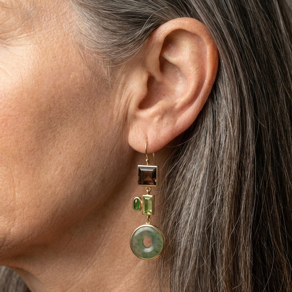 Geometric Stone Earrings