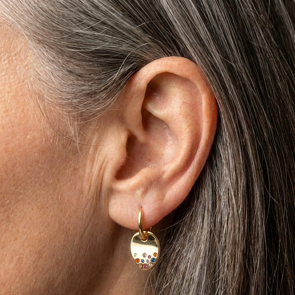 Gold Zircon Earrings