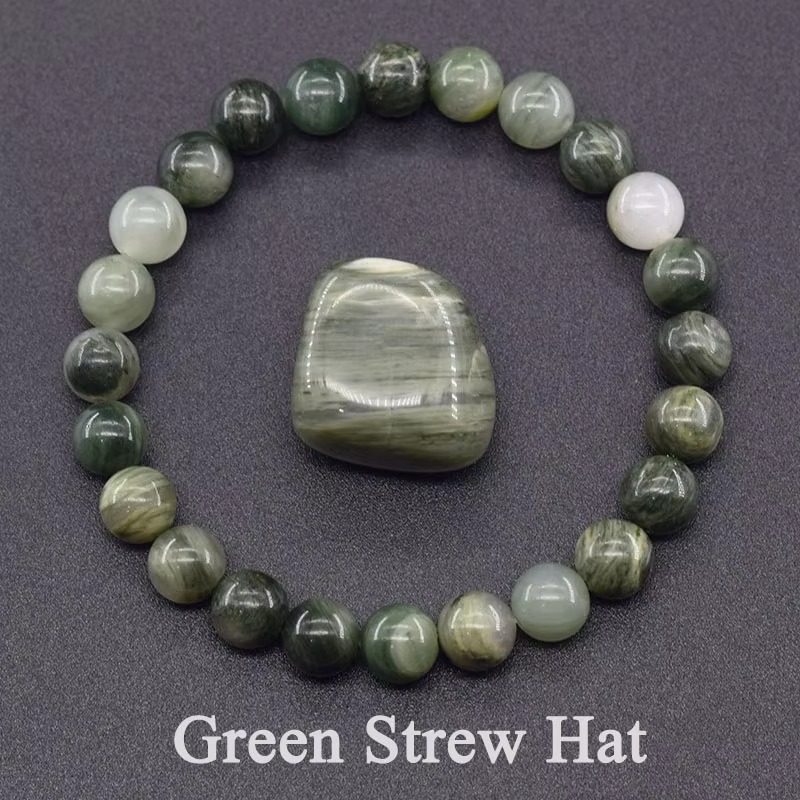Elegant Green Strew Hat Bracelet