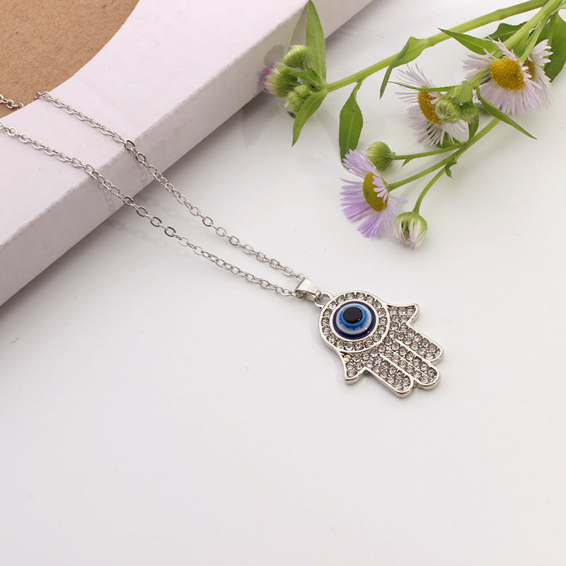 Elegant Hamsa Eye Necklace