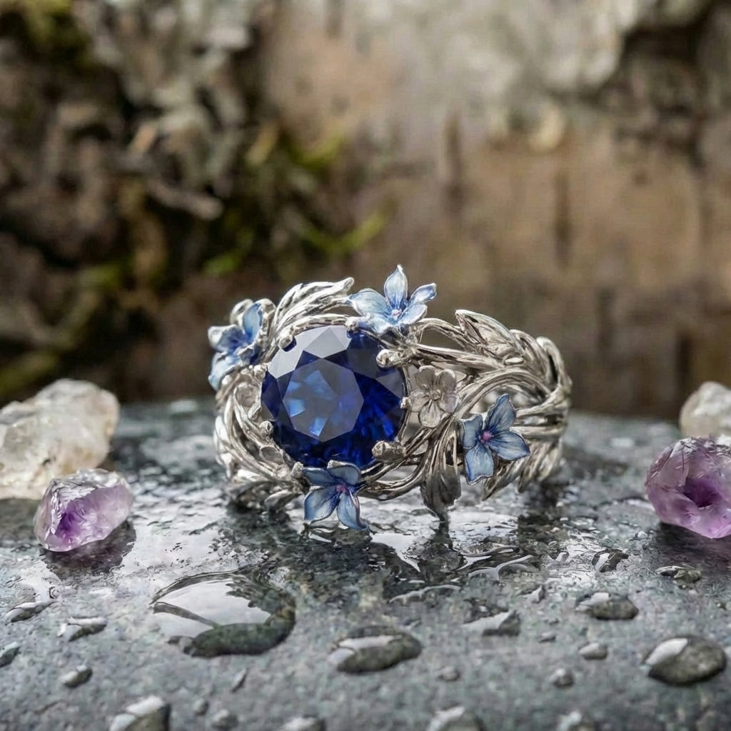 Elegant Iris Flower Ring