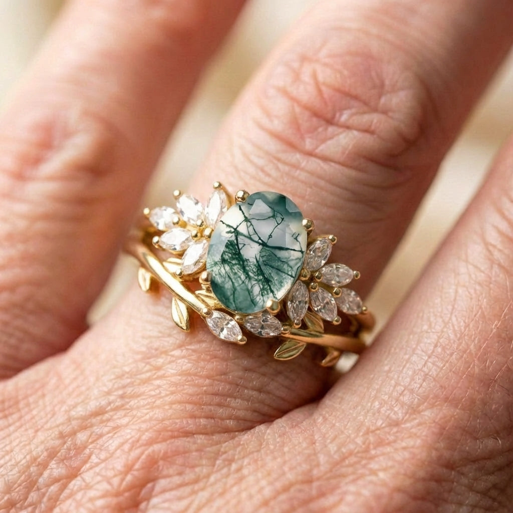 Moss Agate Ring