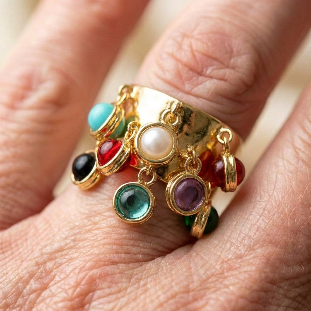 Multicolor Beaded Ring