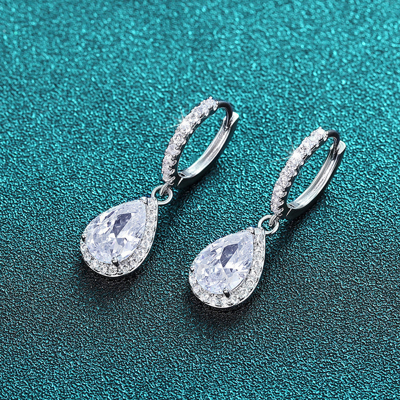 Elegant Pear Cut Crystal Drop