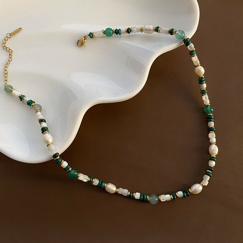 Elegant Pearl Jade Necklace