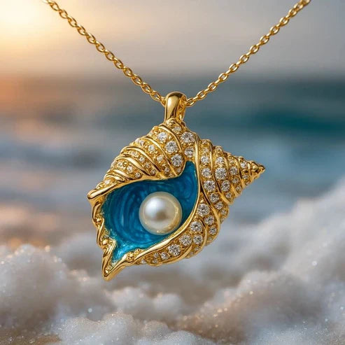 Elegant Pearl Seashell Necklace