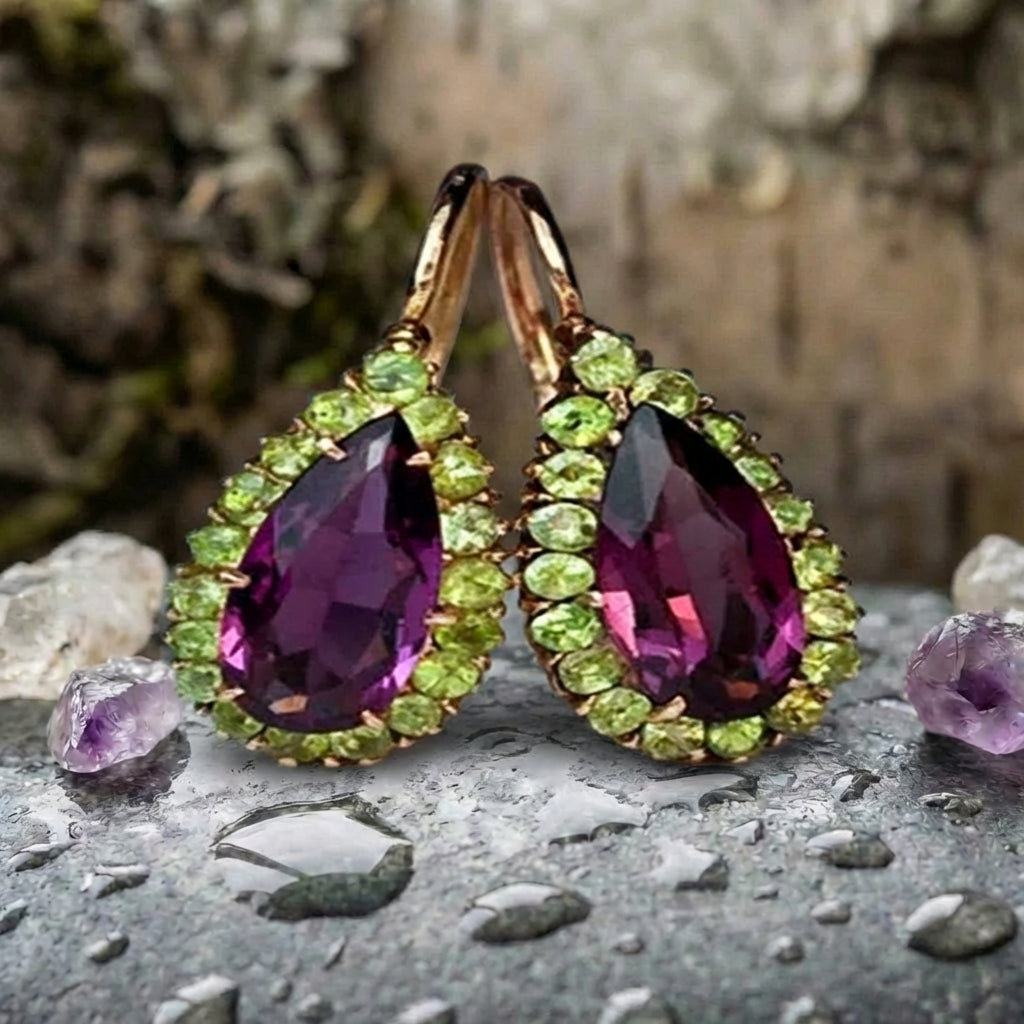 Elegant Purple Zircon Earrings