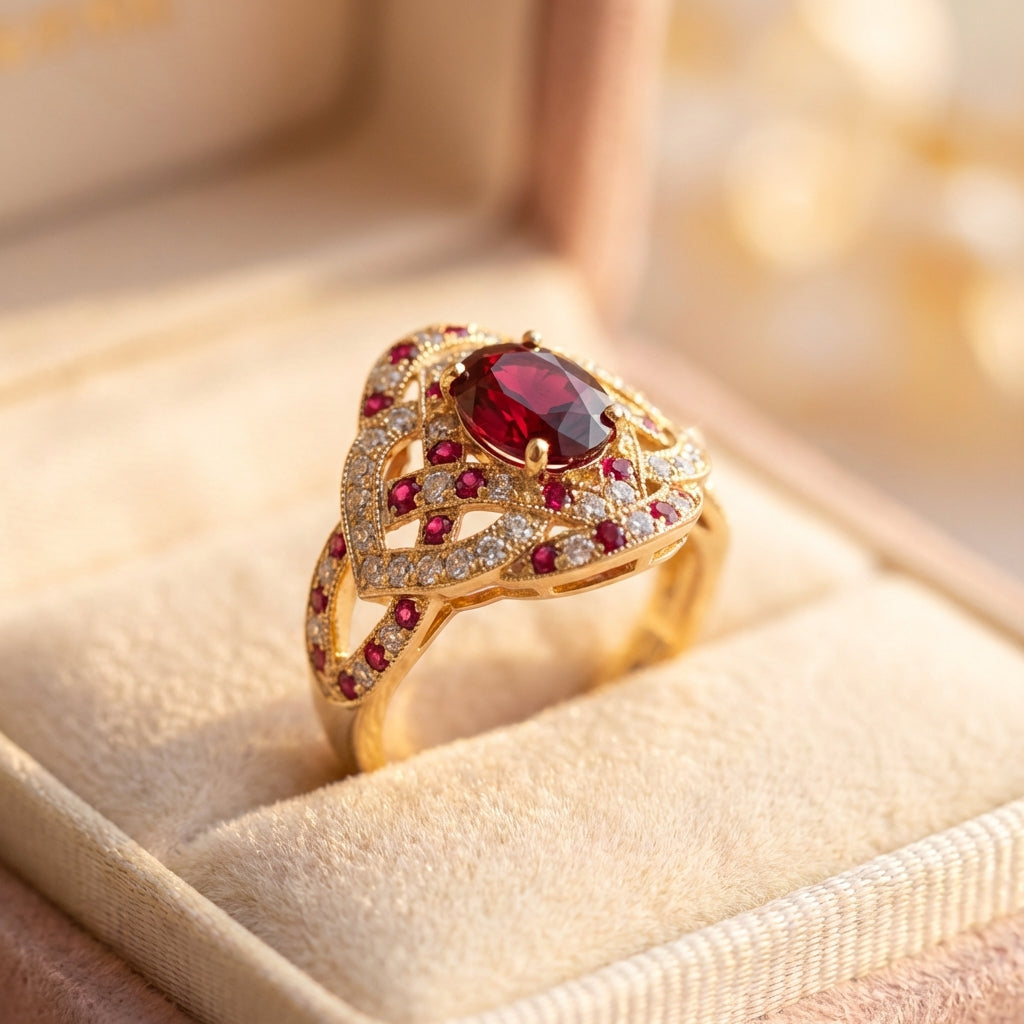 Elegant Ruby Statement Ring