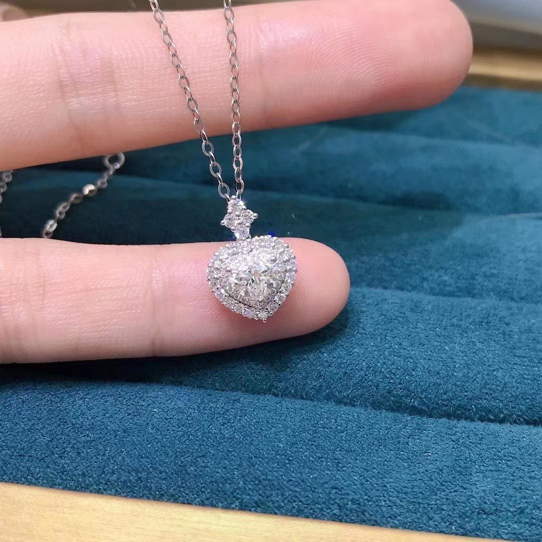 Elegant Silver Pave Halo Heart