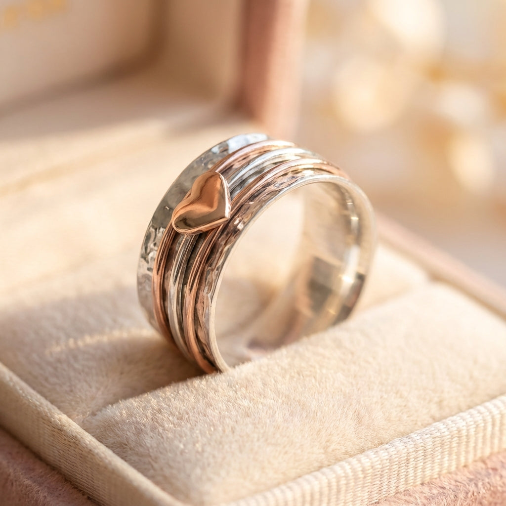 Elegant Spinner Heart Ring