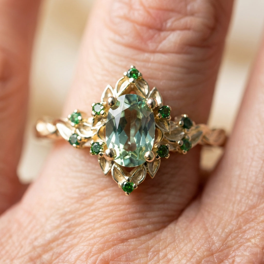 Zircon Flower Ring