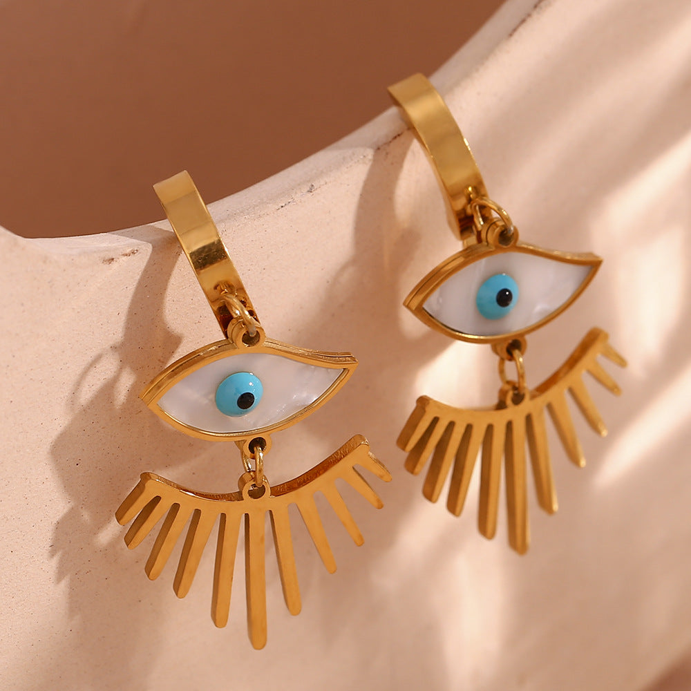 Evil Eye Gold Earrings