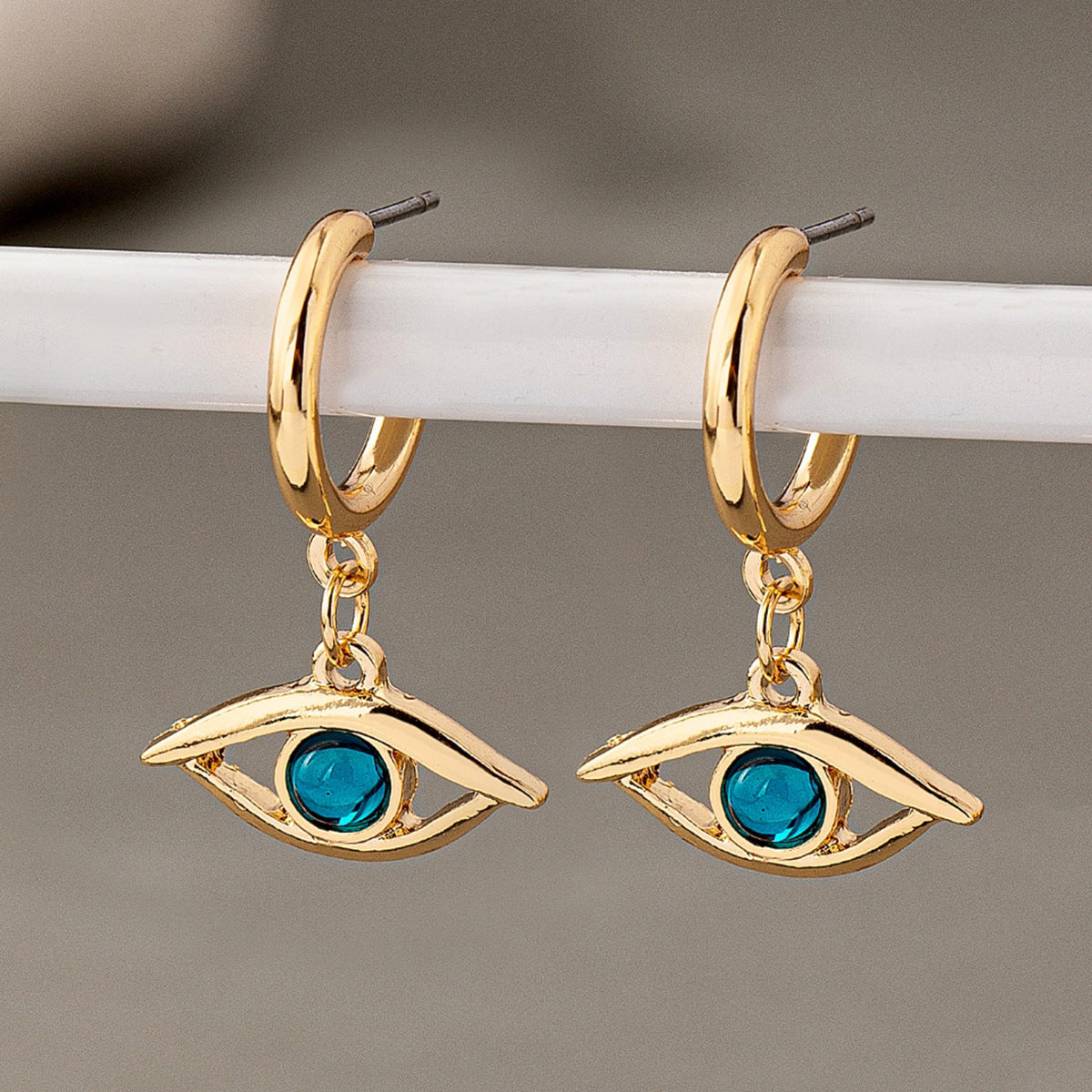 Evil Eye Gold Earrings