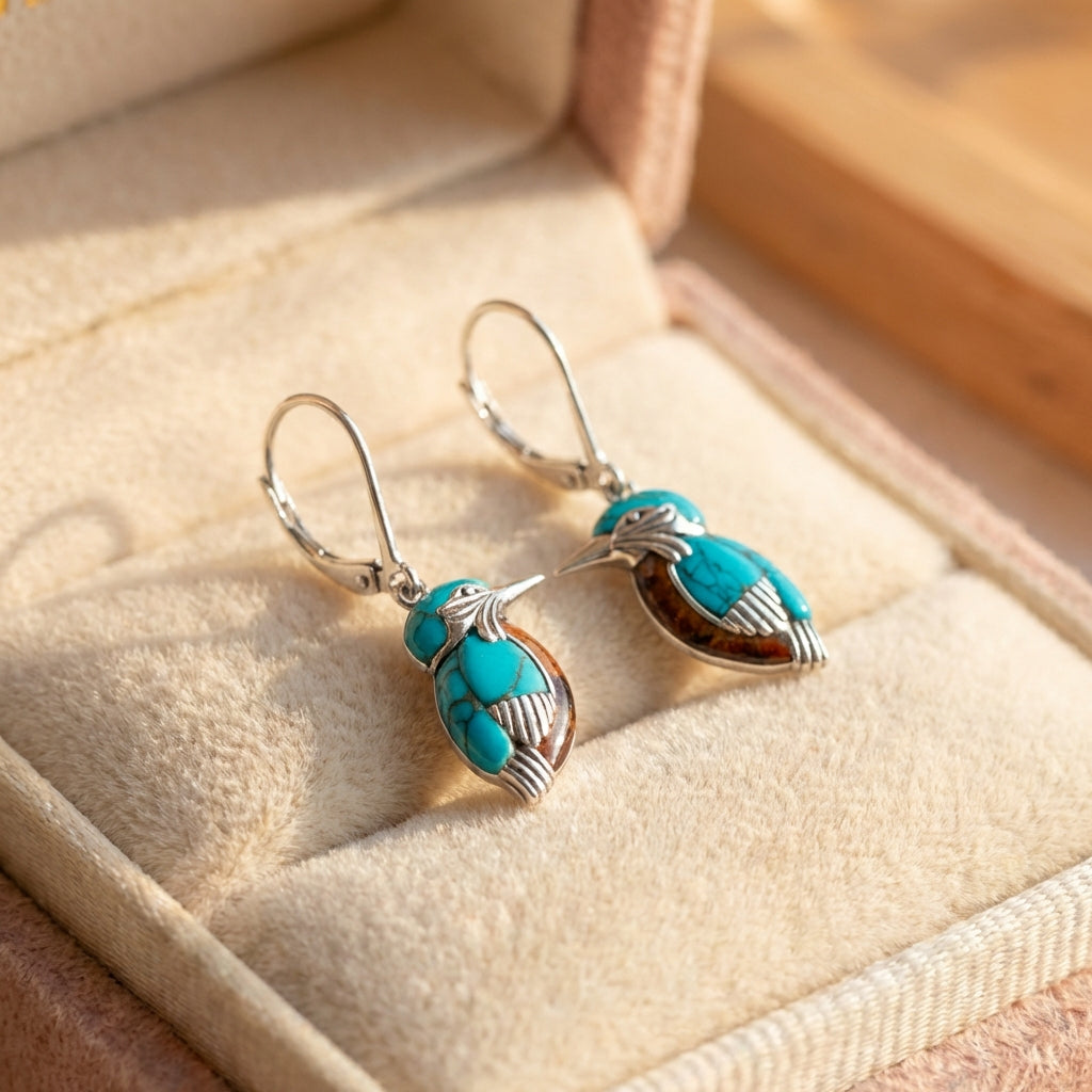 Vintage Kingfisher Earrings