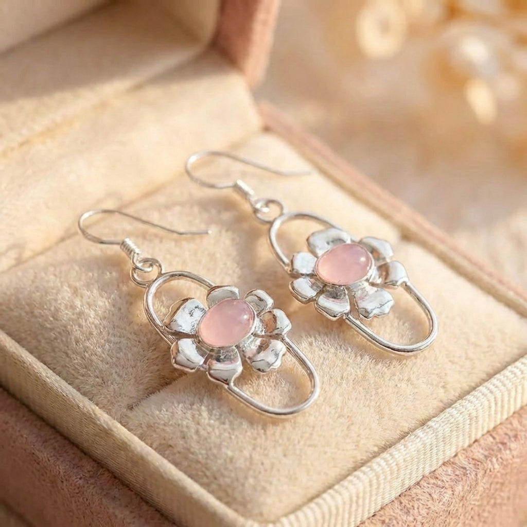 Vintage Flower Pink Earrings