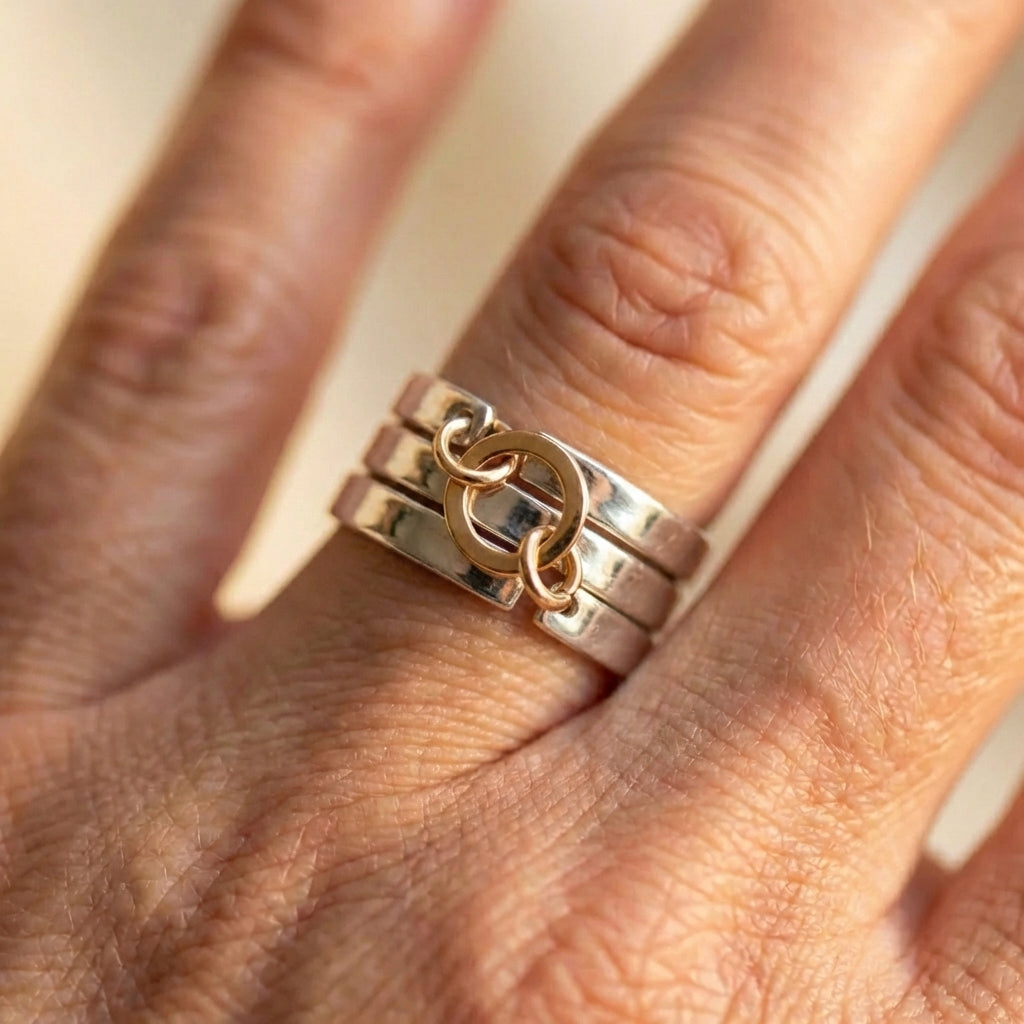 Two Tone Heart Ring