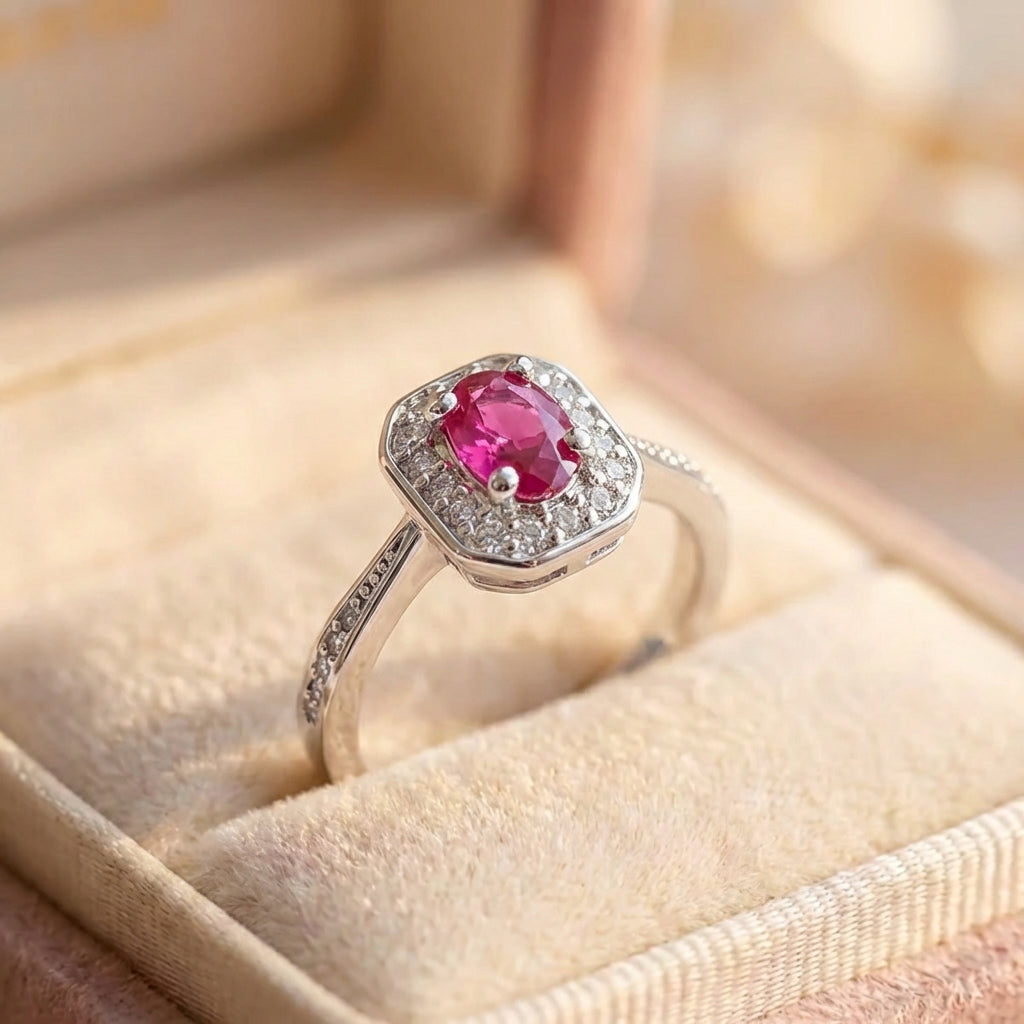 Elegant Ruby Diamond Ring