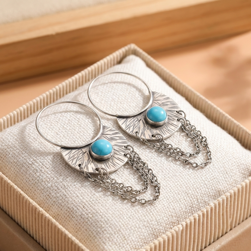 Vintage Blue Stone Earrings
