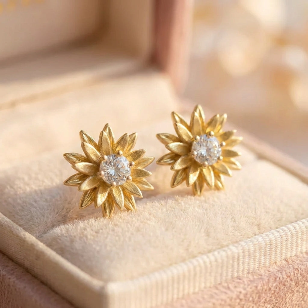 Elegant Flower Stud Earrings