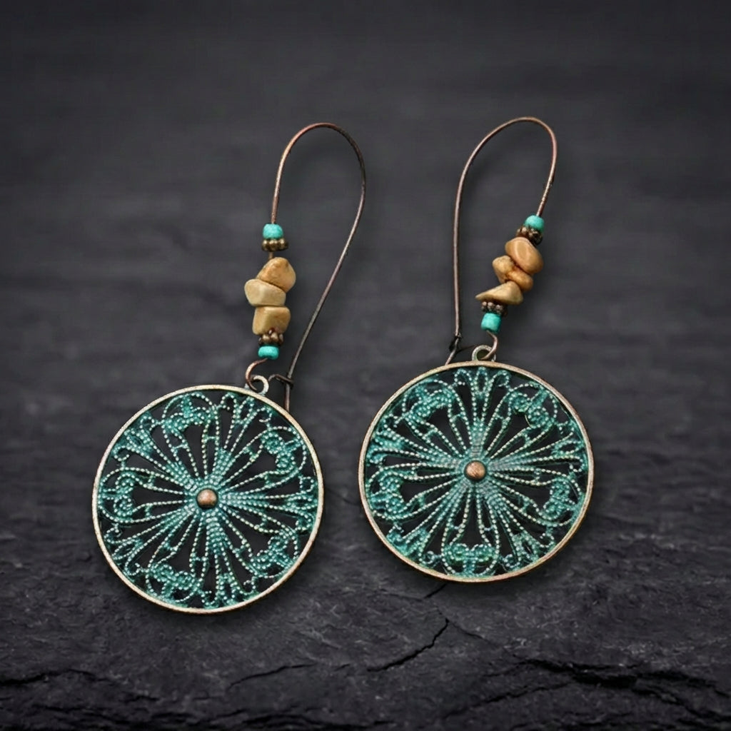 Bohemia Flower Hollow Drop Earrings