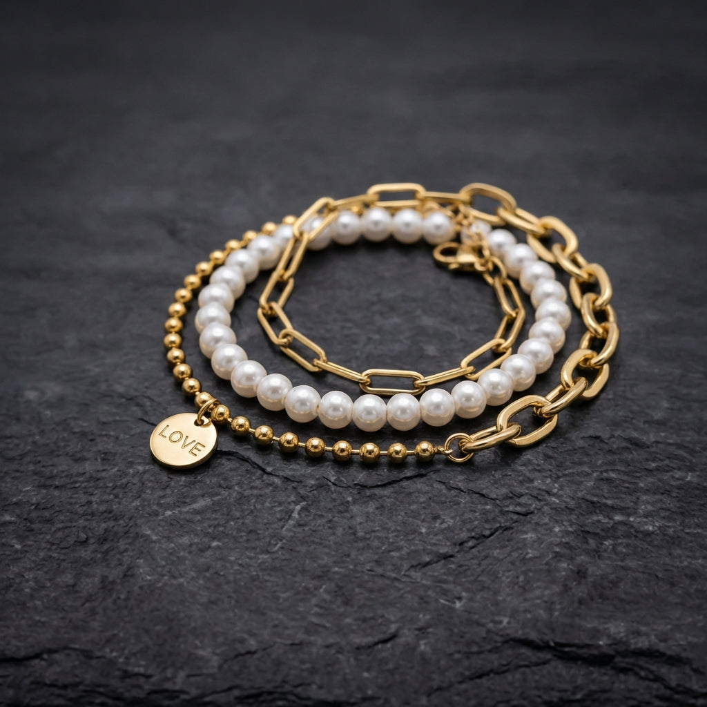 Gold Pearl Bracelet Packs