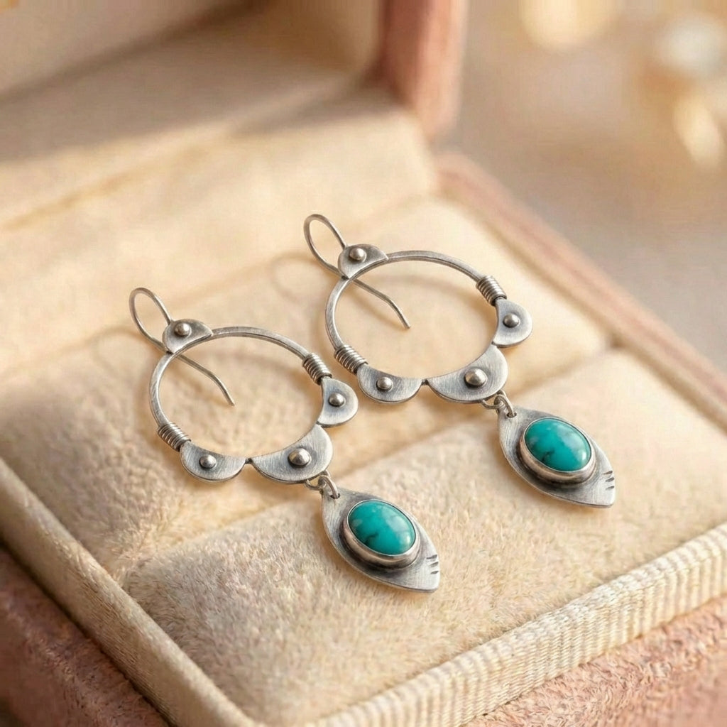 Vintage Turquoise Drop Earrings