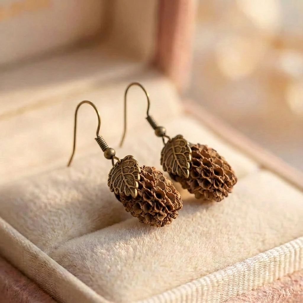 Vintage Pinecone Drop Earrings
