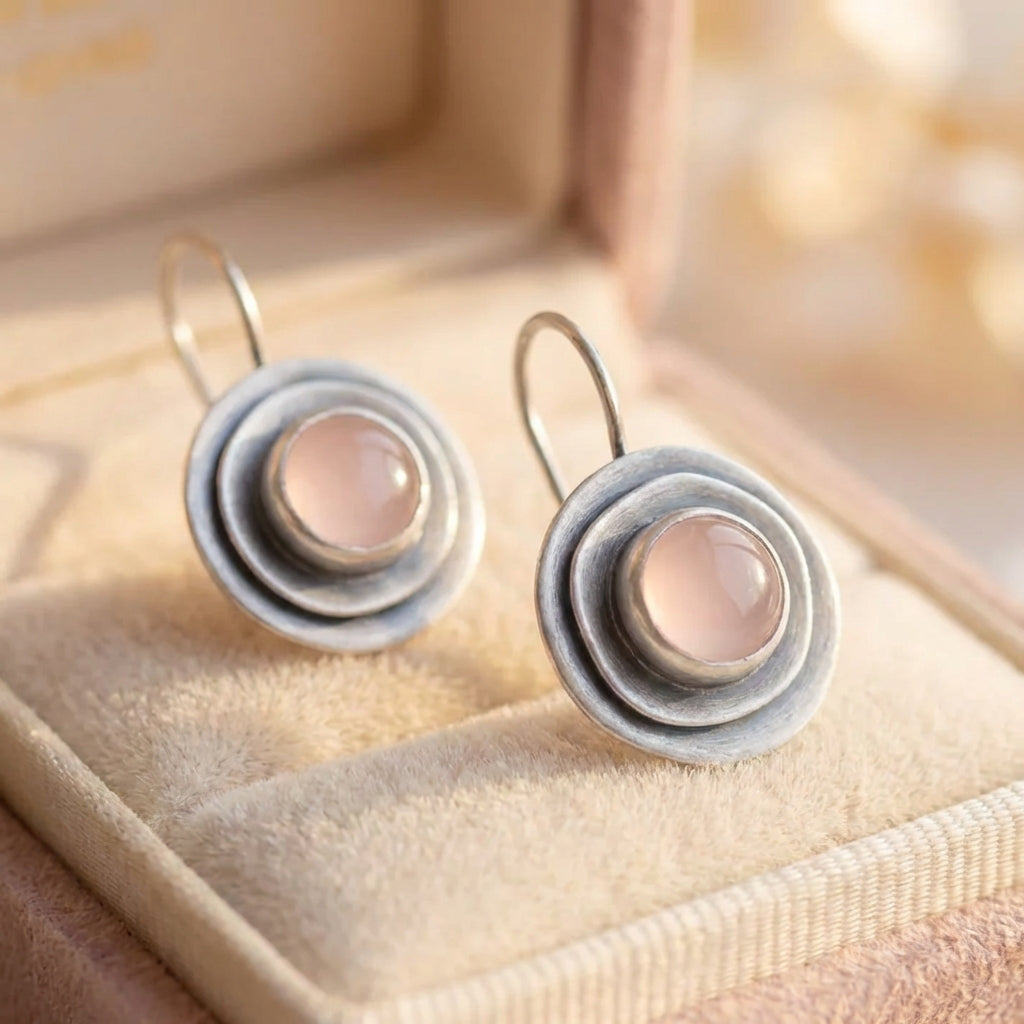 Vintage Rose Quartz Earrings