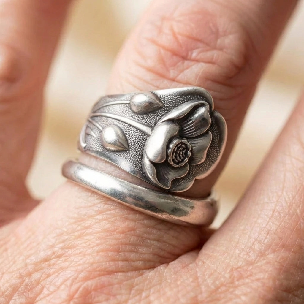 Flower Silver Ring