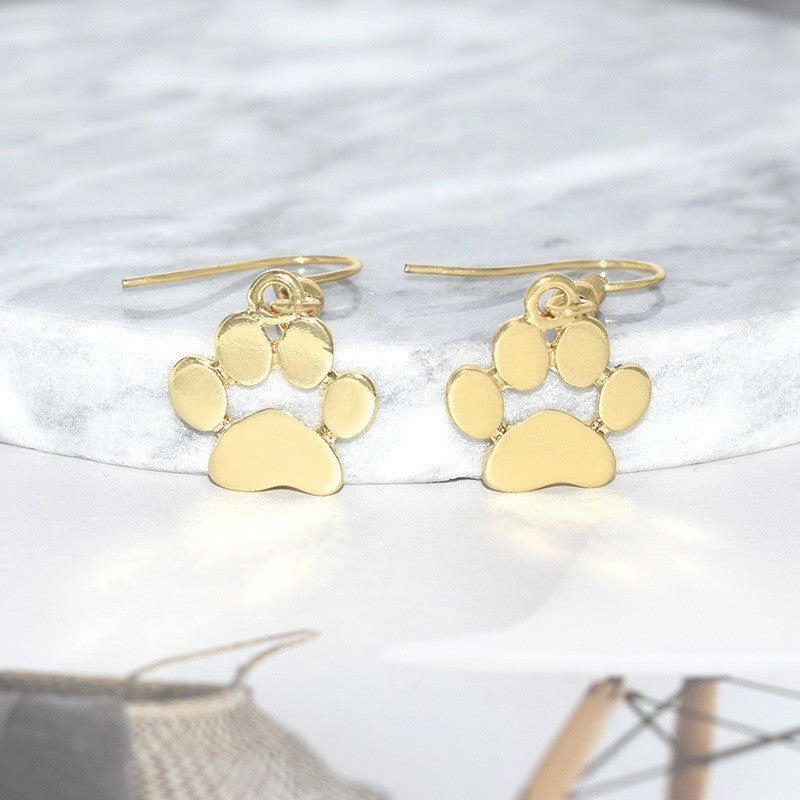 Gold Paw Print Earrings