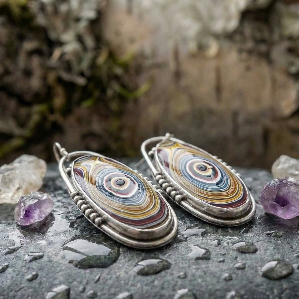 Handmade Boho Oval Earrings