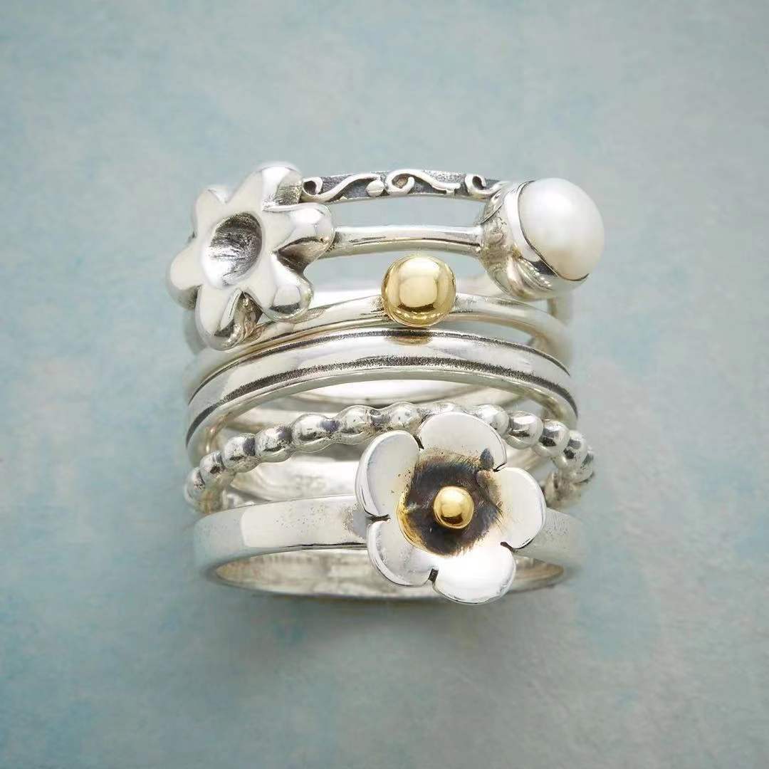 Handmade Pearl Flower Ring