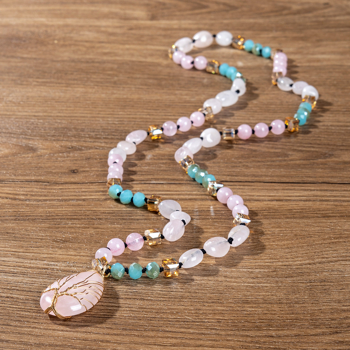Handmade Rose Quartz Necklace