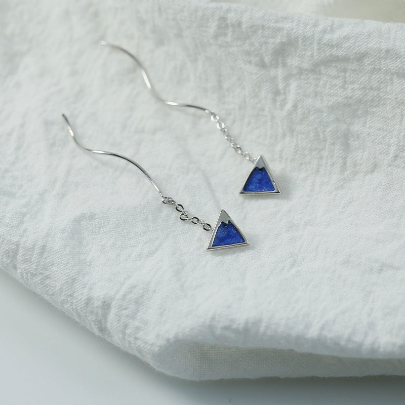 Lapis Lazuli Triangle Earrings