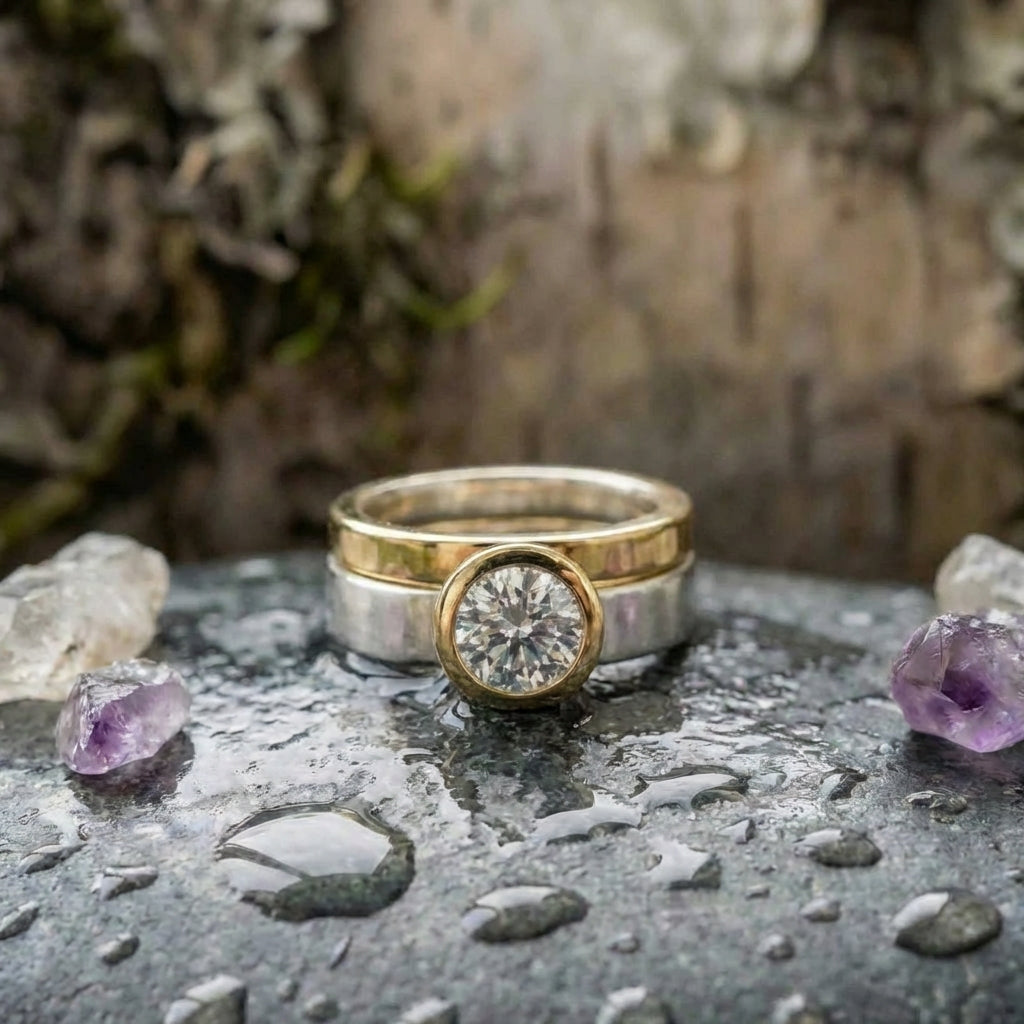 Minimalist Crystal Gold Ring