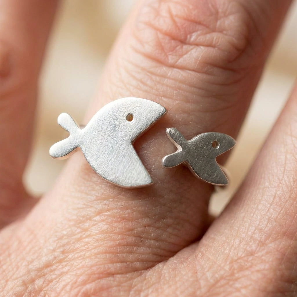 Minimalist Fish Open Ring