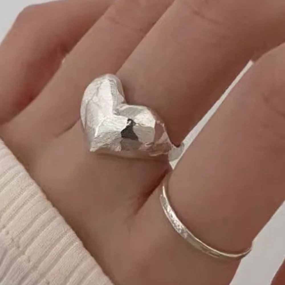 Minimalist Silver Heart Ring