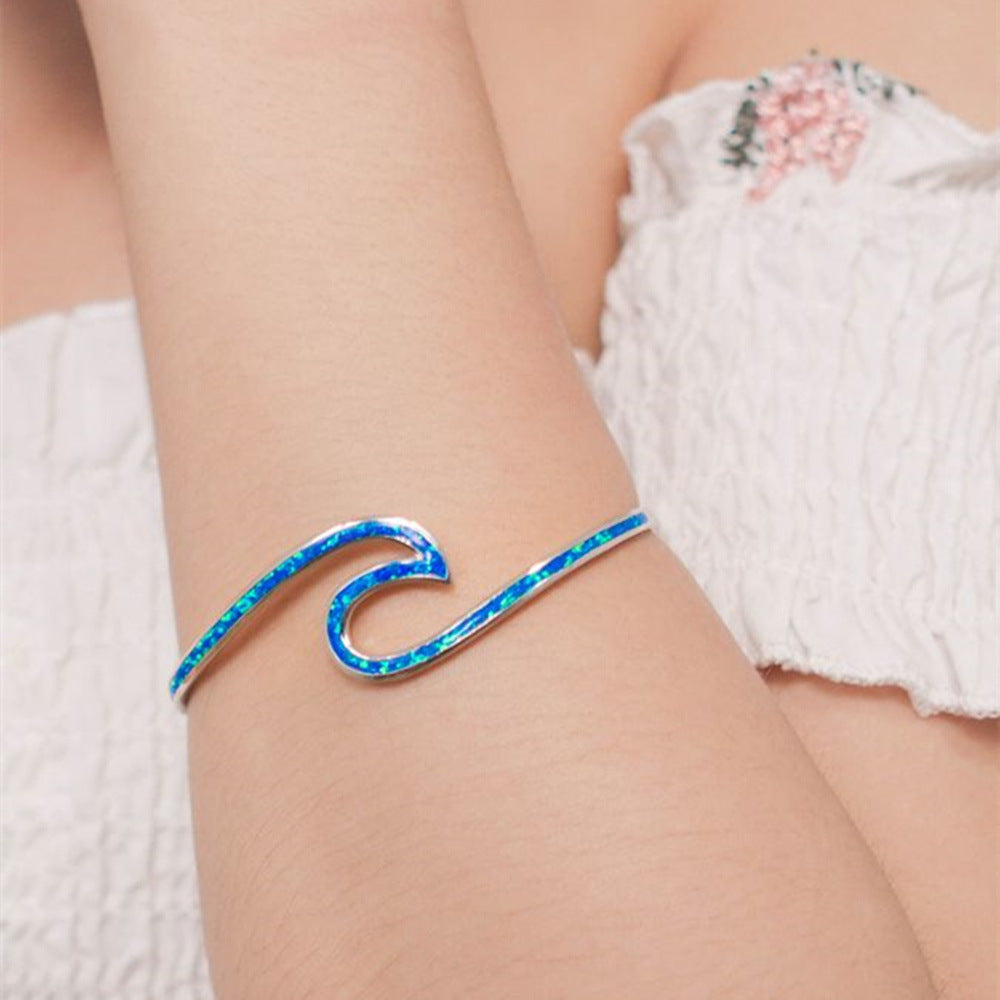 Modern Blue Wave Bracelet