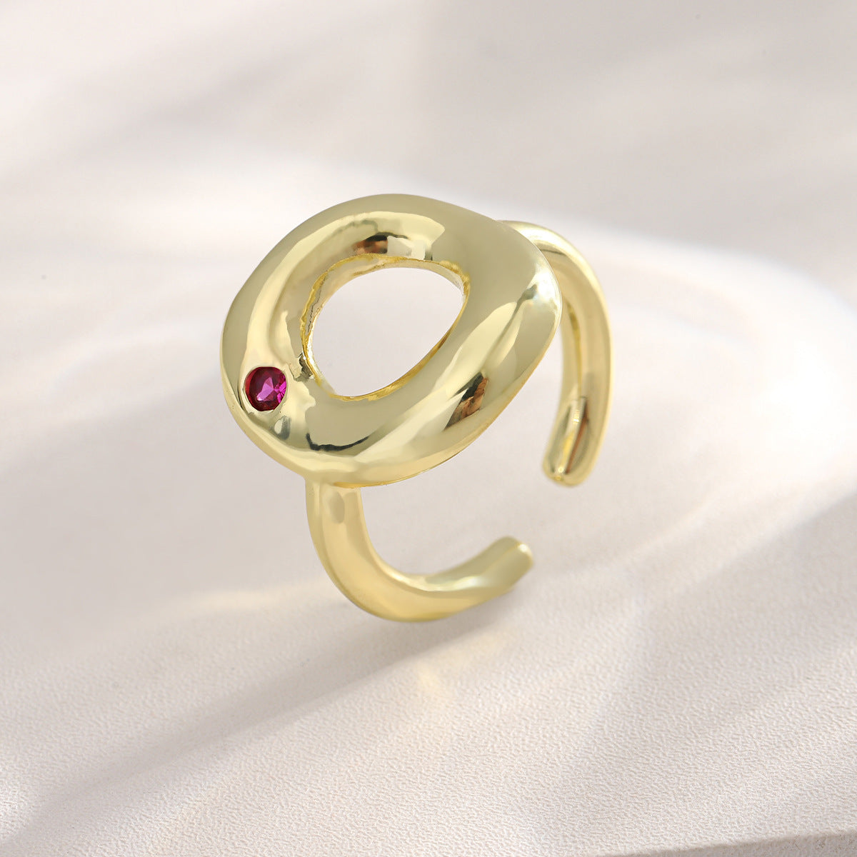 Modern Ruby Gold Ring