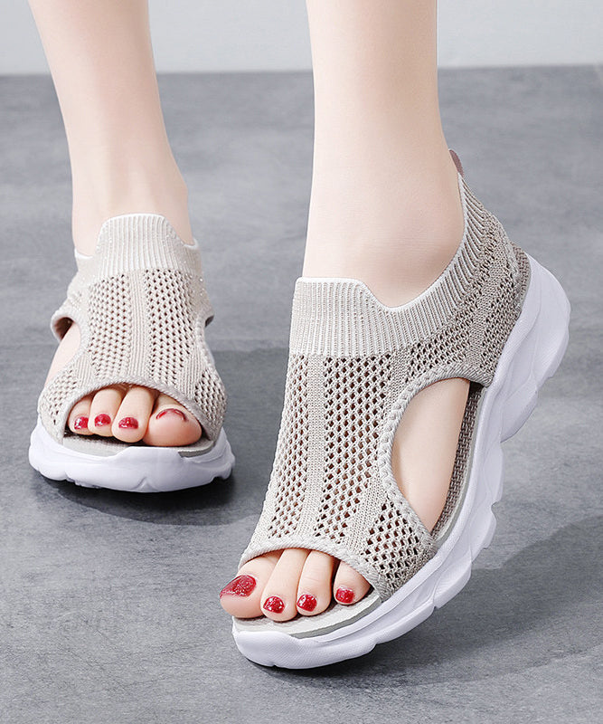 Multicolour Sandals Knit Fabric Hollow Out Sandals