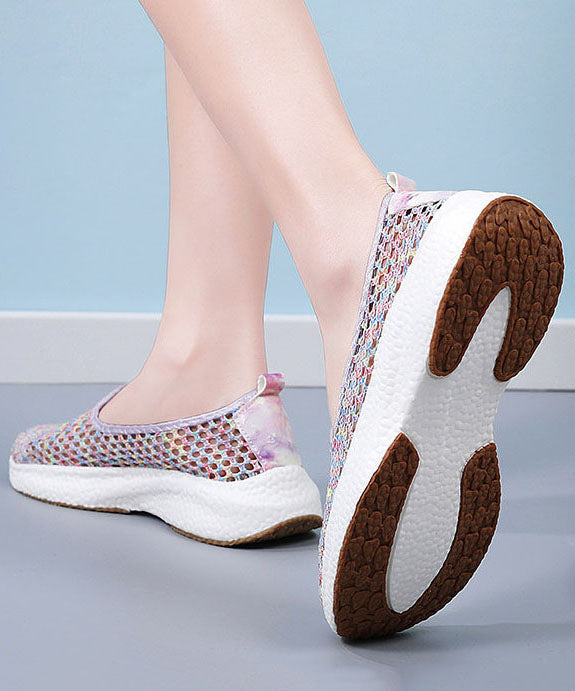 New Multicolor Splicing Breathable Mesh Flat Shoes for