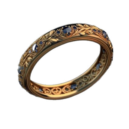 Vintage-Style Gold Engraved Ring