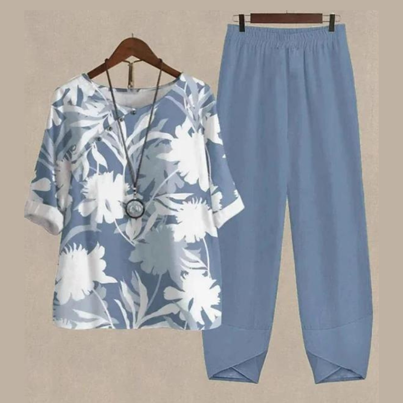 CD | Bluză elegantă și set de pantaloni pentru femei
