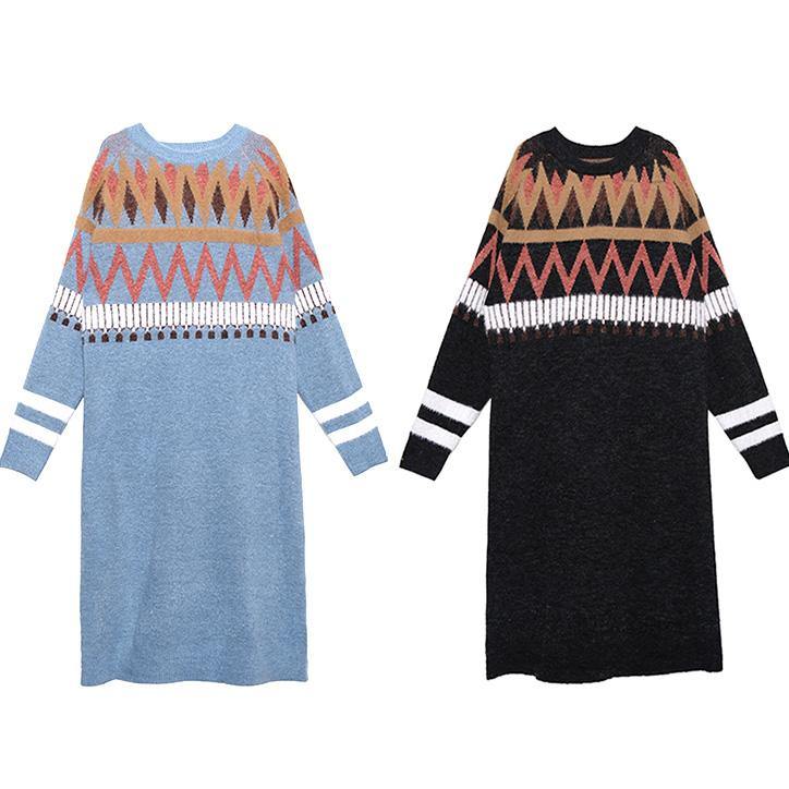 Oversized Black Sweater Weather Classy Geometric Diy Winter Knitted Tops