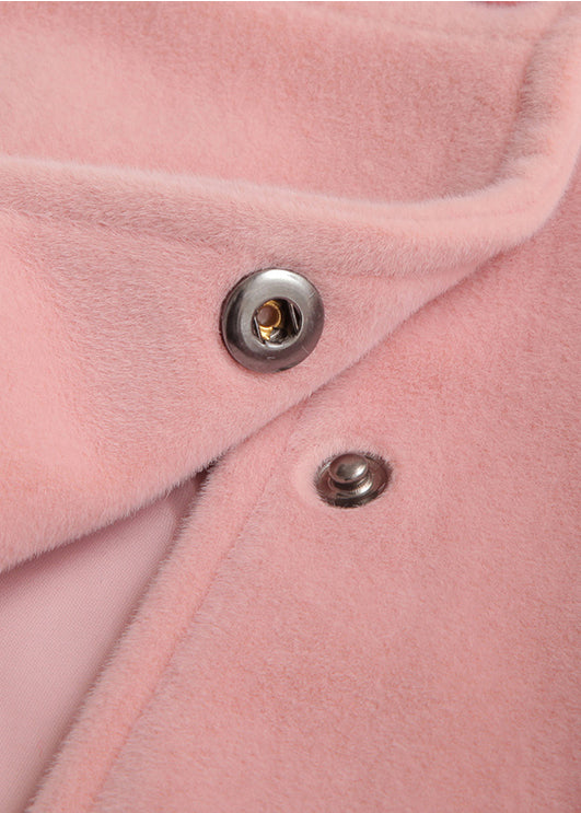 Pink Button Thick Two Pieces Set Tops and Waistcoat Dress Long Sleeve