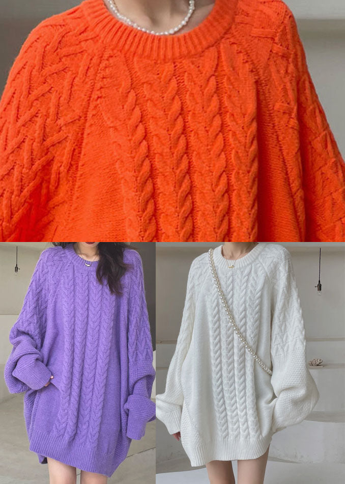 Purple Knit Sweater Dress Winter